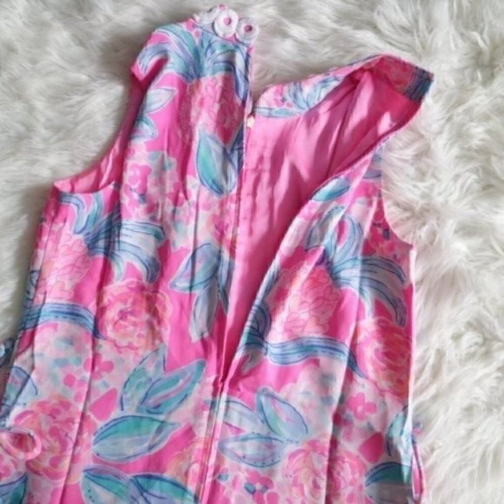 NEW Lilly Pulitzer Tropical Printed Jonna Romper Size 0 Prosecco Pink Blue - Picture 9 of 13